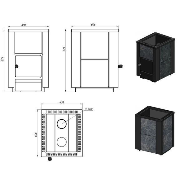Дровяная печь для бани и сауны PAL PKLE-12x T 35534 фото